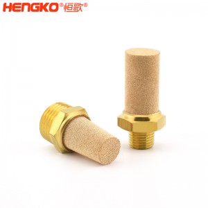 恒歌定制不銹鋼/銅粉氣動元件消音器_消音濾芯降噪耐高溫，應(yīng)用于真空泵